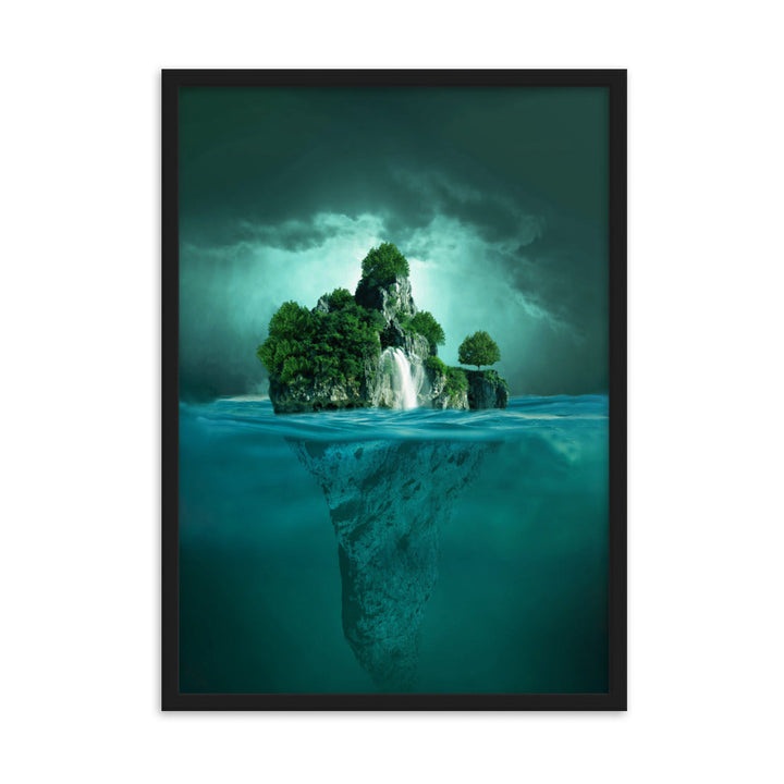 schwimmende Insel - Poster im Rahmen Schwarz / 50×70 cm artlia