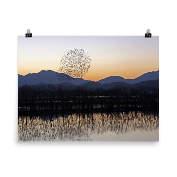 Sonnenuntergang im Junam-Wasserreservoir - Poster 20x25 cm artlia