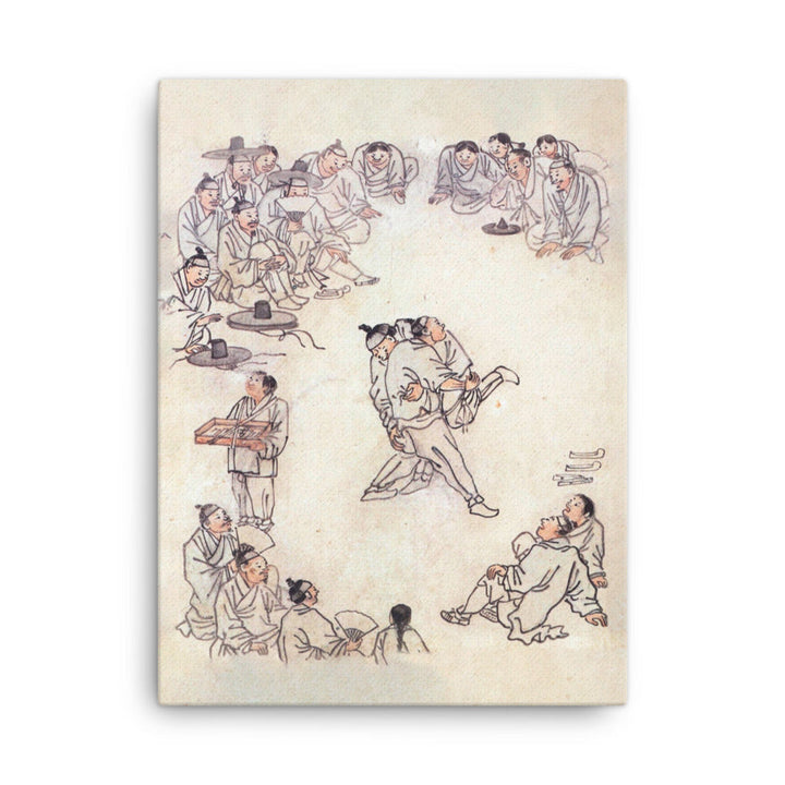 Ssireum-do, Kim Hong-do - Leinwand 30x41 cm artlia