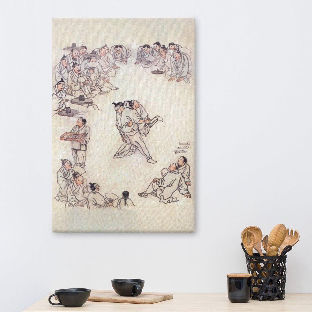 Ssireum-do, Kim Hong-do - Leinwand artlia