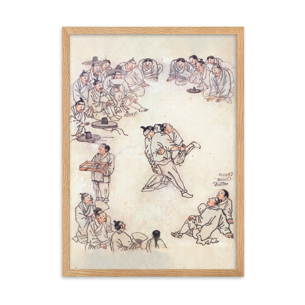 Ssireum-do, Kim Hong-do - Poster im Rahmen Oak / 50×70 cm artlia