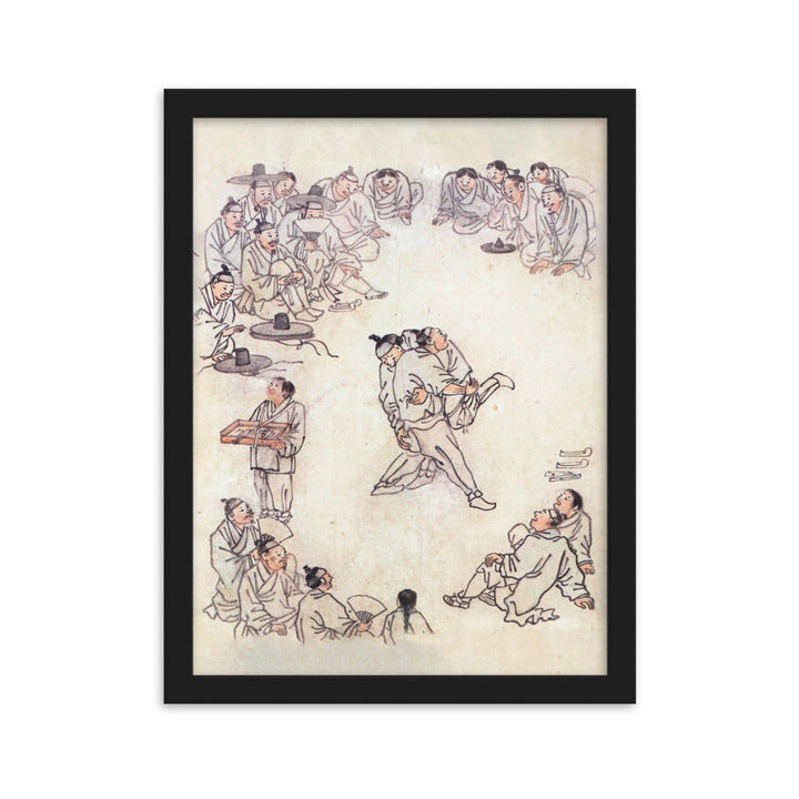 Ssireum-do, Kim Hong-do - Poster im Rahmen Schwarz / 30×40 cm artlia