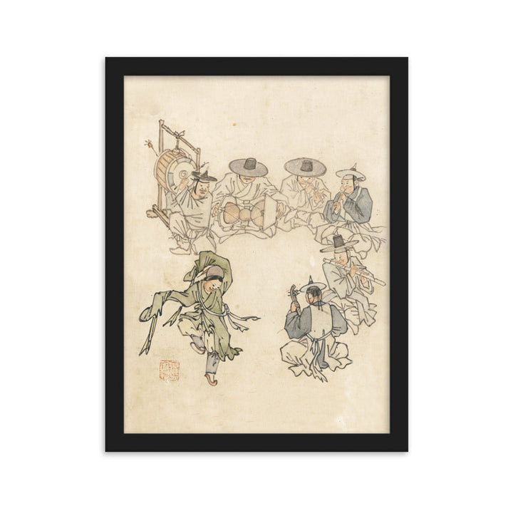 tanzendes Kind, Mudong, Kim Hong-do - Poster im Rahmen Schwarz / 30×40 cm artlia