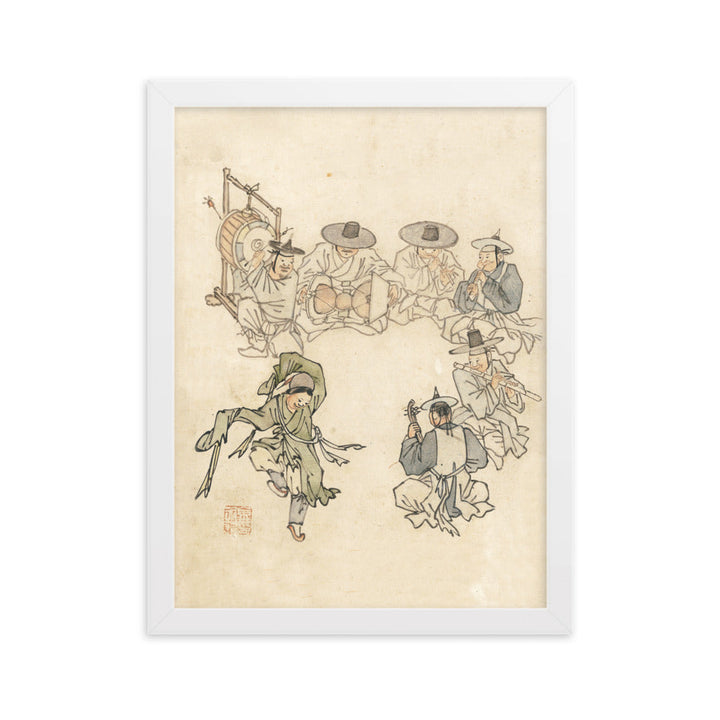 tanzendes Kind, Mudong, Kim Hong-do - Poster im Rahmen Weiß / 30×40 cm artlia