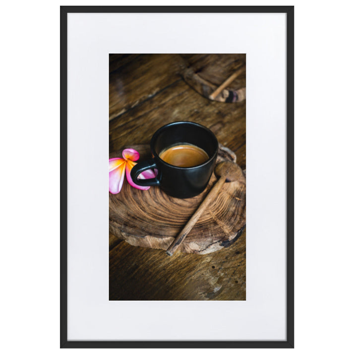 Thai Café - Poster im Rahmen mit Passepartout Schwarz / 61×91 cm artlia