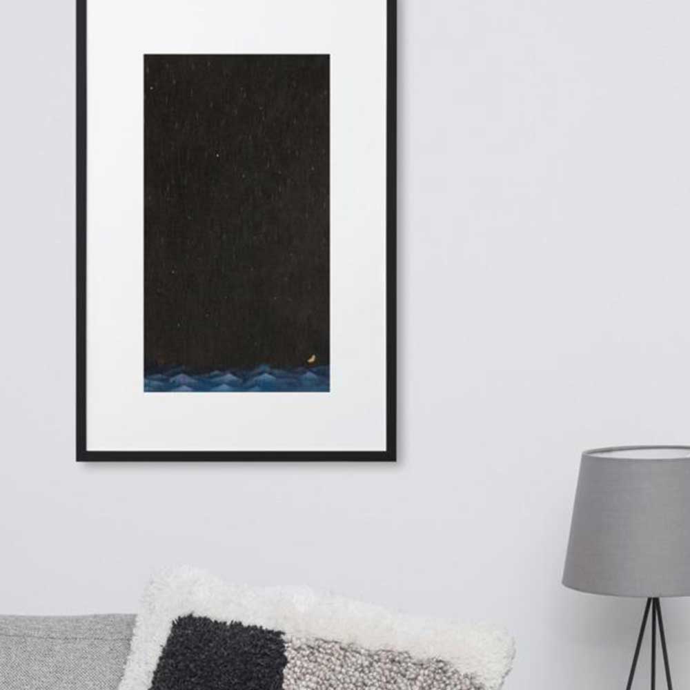 Walk the Night of Light 02 - Poster im Rahmen mit Passepartout artlia