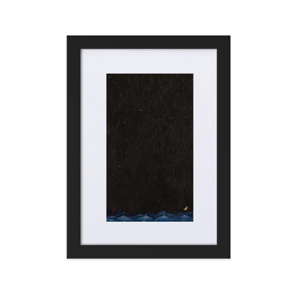 Walk the Night of Light 02 - Poster im Rahmen mit Passepartout Schwarz / 21×30 cm artlia
