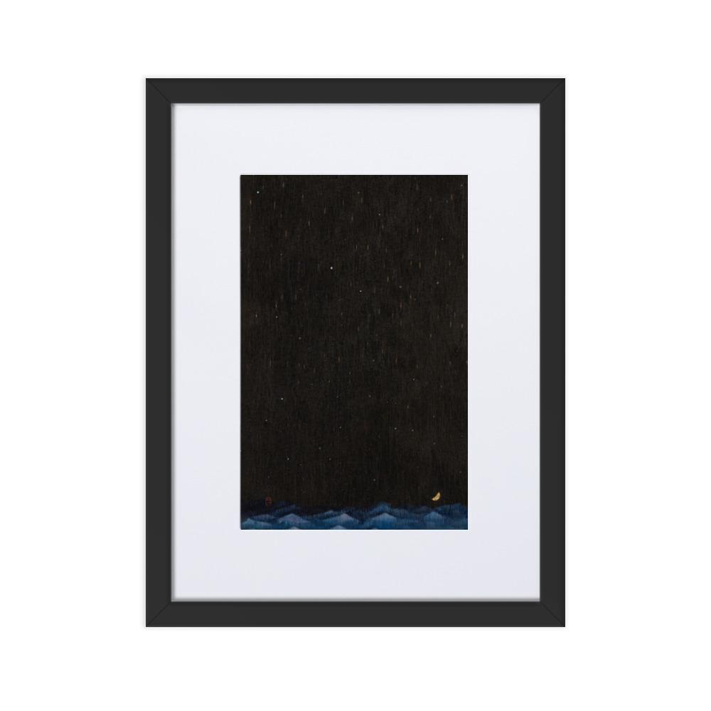 Walk the Night of Light 02 - Poster im Rahmen mit Passepartout Schwarz / 30×40 cm artlia