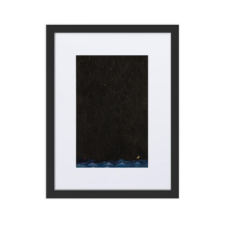 Walk the Night of Light 02 - Poster im Rahmen mit Passepartout Schwarz / 30×40 cm artlia