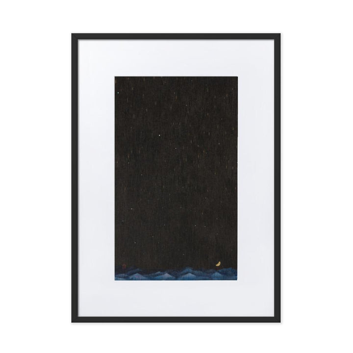 Walk the Night of Light 02 - Poster im Rahmen mit Passepartout Schwarz / 50×70 cm artlia