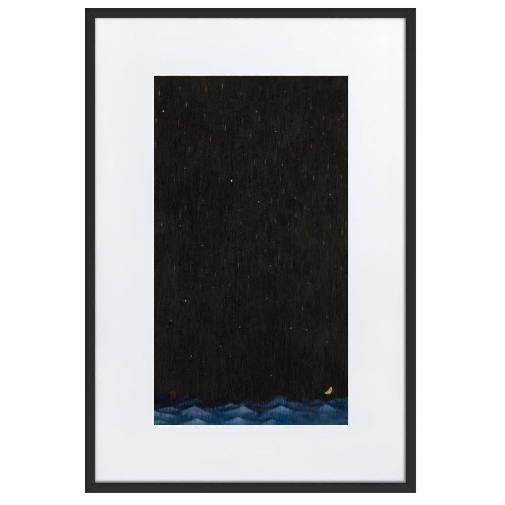 Walk the Night of Light 02 - Poster im Rahmen mit Passepartout Schwarz / 61×91 cm artlia