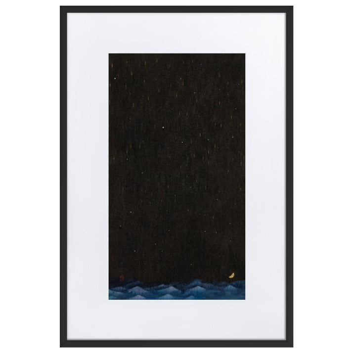 Walk the Night of Light 02 - Poster im Rahmen mit Passepartout Schwarz / 61×91 cm artlia
