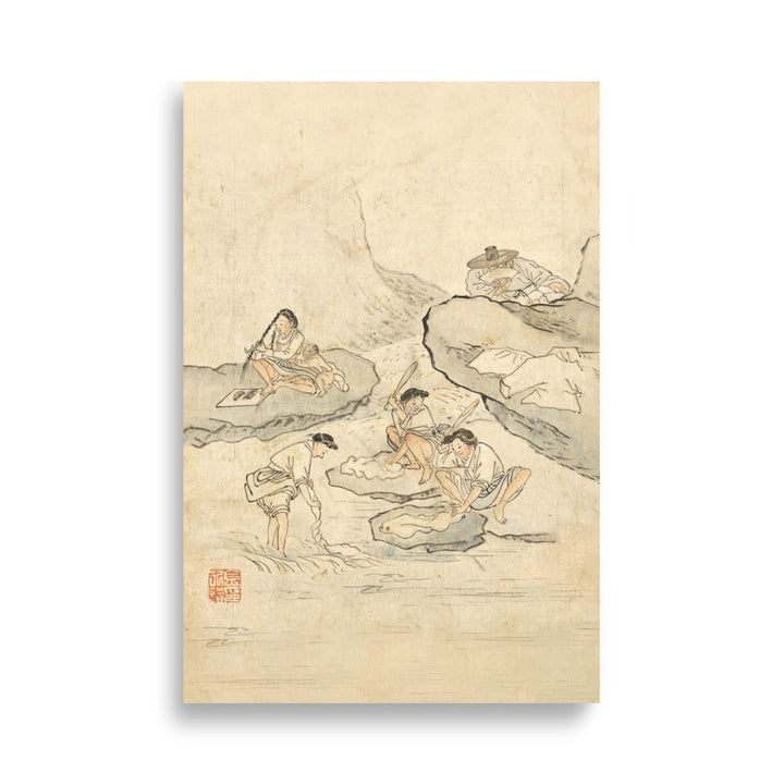 Poster - Wäscherei, Kim Hong-do 21×30 cm artlia