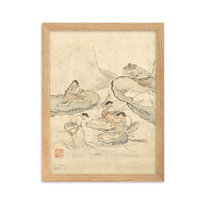 Wäscherei, Kim Hong-do - Poster im Rahmen Oak / 30×40 cm artlia