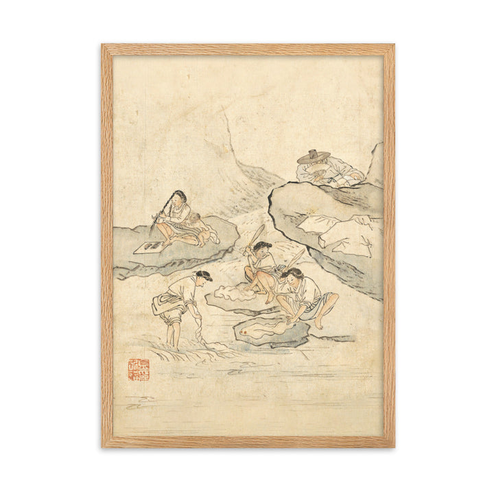 Wäscherei, Kim Hong-do - Poster im Rahmen Oak / 50×70 cm artlia