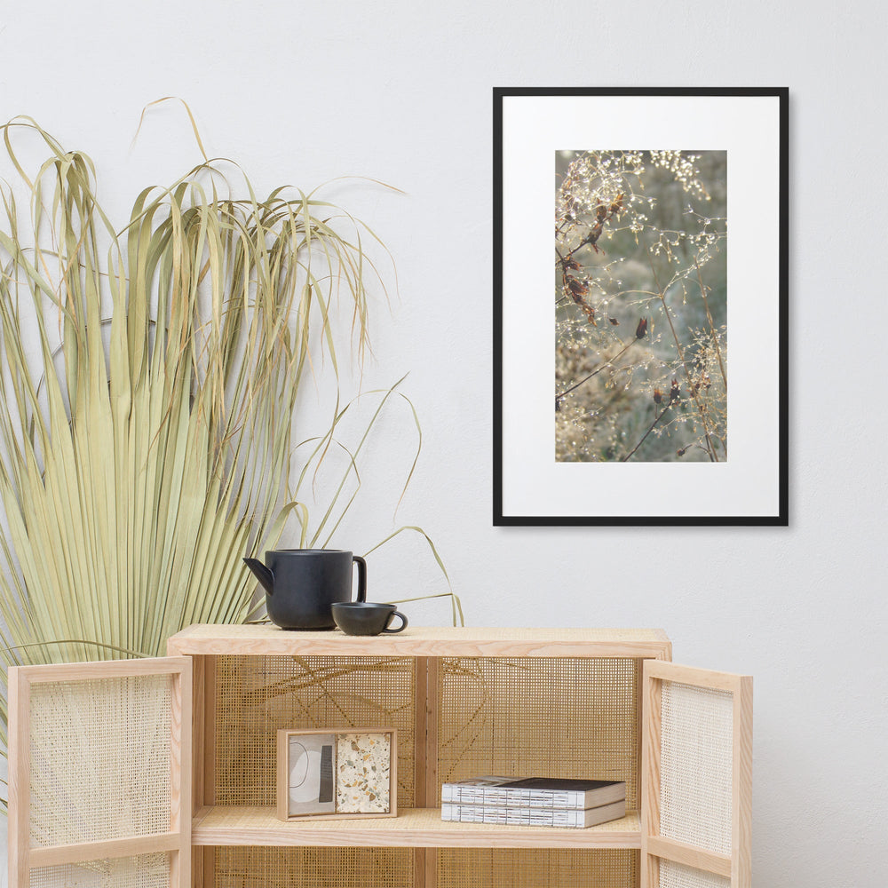 Winter Dews - Poster im Rahmen mit Passepartout artlia