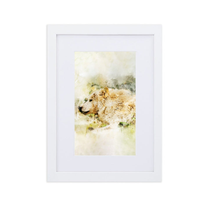 Wolf - Poster im Rahmen mit Passepartout Weiß / 21×30 cm artlia