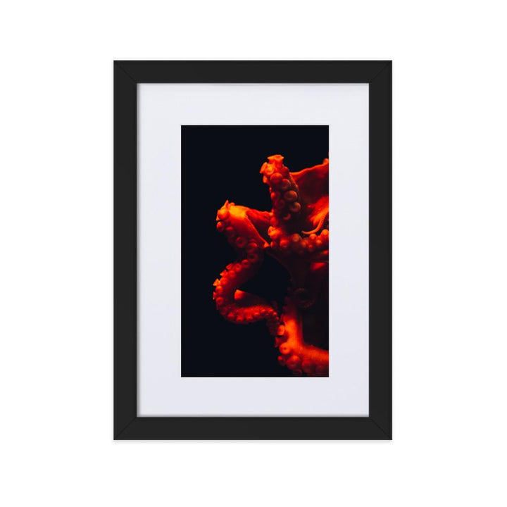 Wütender Oktopus - Poster im Rahmen mit Passepartout schwarz / 21×30 cm artlia
