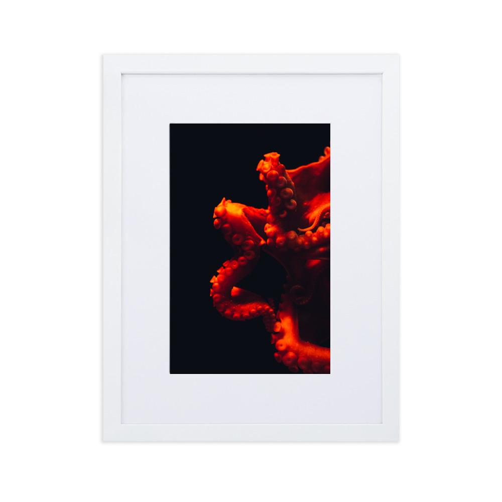 Wütender Oktopus - Poster im Rahmen mit Passepartout weiß / 30×40 cm artlia