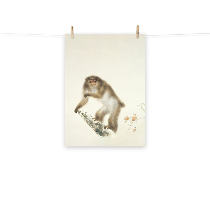 Kansetsu_Hashimoto-Old_Monkey_with_Cherry_in_Autumn_enhanced-matte-paper-poster-_cm_-50x70-cm-min