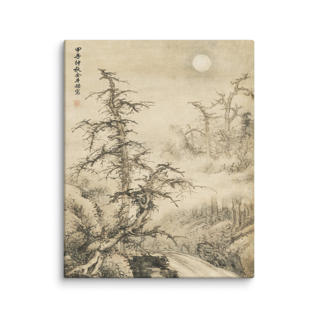 Toile - Paysage d'automne au clair de lune