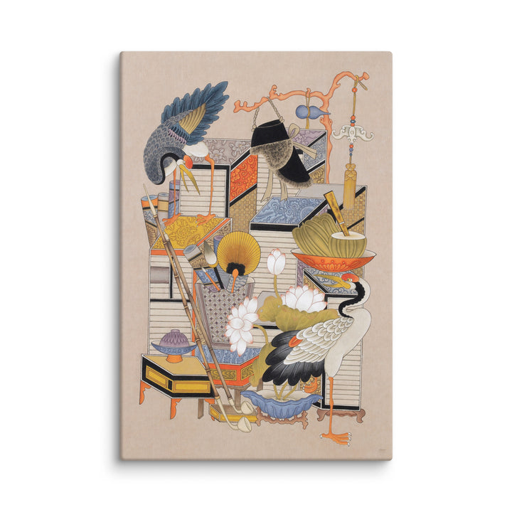 Leinwand - Sehnsucht nach Wissen mit Kranich