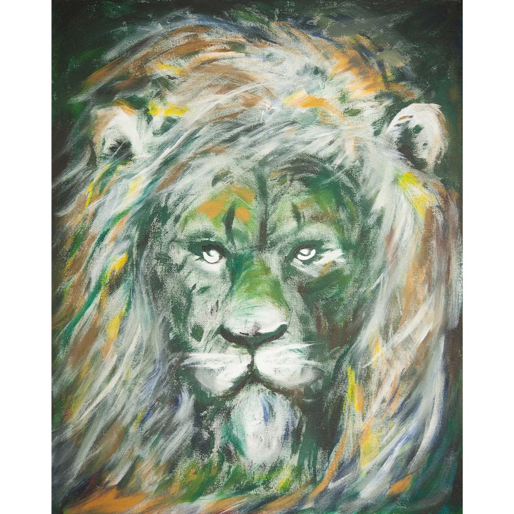 Original Painting - Green Lion, Hyoun Wook Song