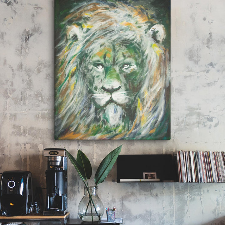 Original Painting - Green Lion, Hyoun Wook Song
