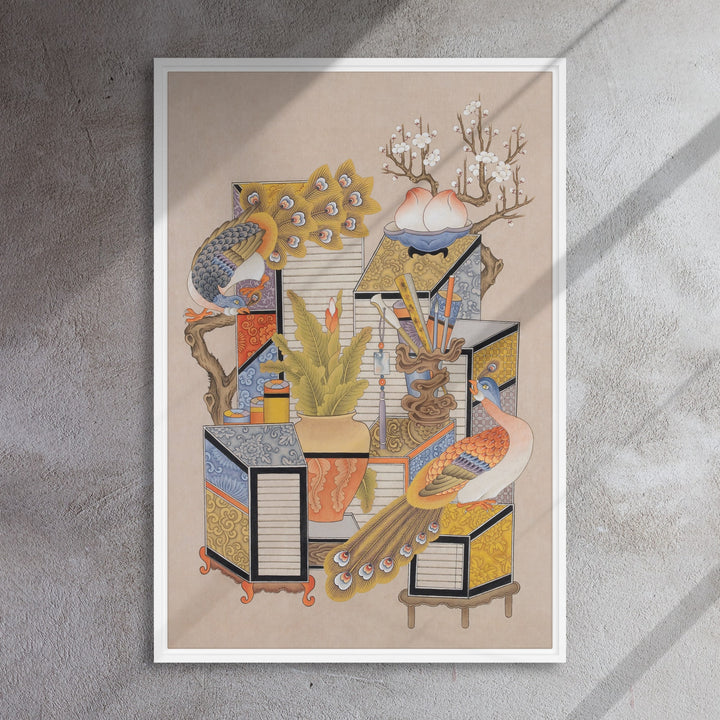 canvas-korean-sehnsucht-nach-wissen-mit-pfau-longing-for-knowledge-with-peacock-seungmin-yoon_6_-min