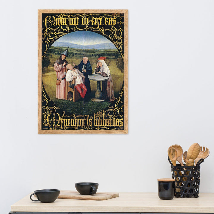 enhanced-matte-paper-framed-poster-_cm_-oak-50x70-cm-enhanced-matte-paper-poster-hieronymus-bosch-die-entfernung-des-steins-the-extraction-of-the-stone-of-madness