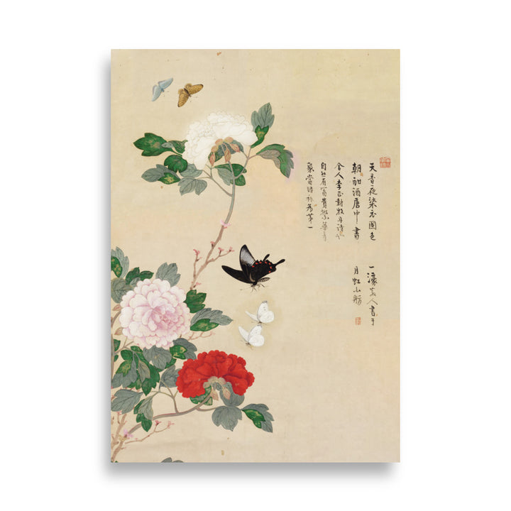 Poster - Blumen und Schmetterlinge