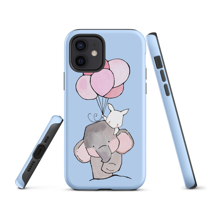 Hardcase iPhone® Handyhülle - Elefant und Hase mit Luftballon Kuratoren von artlia iPhone 12 artlia