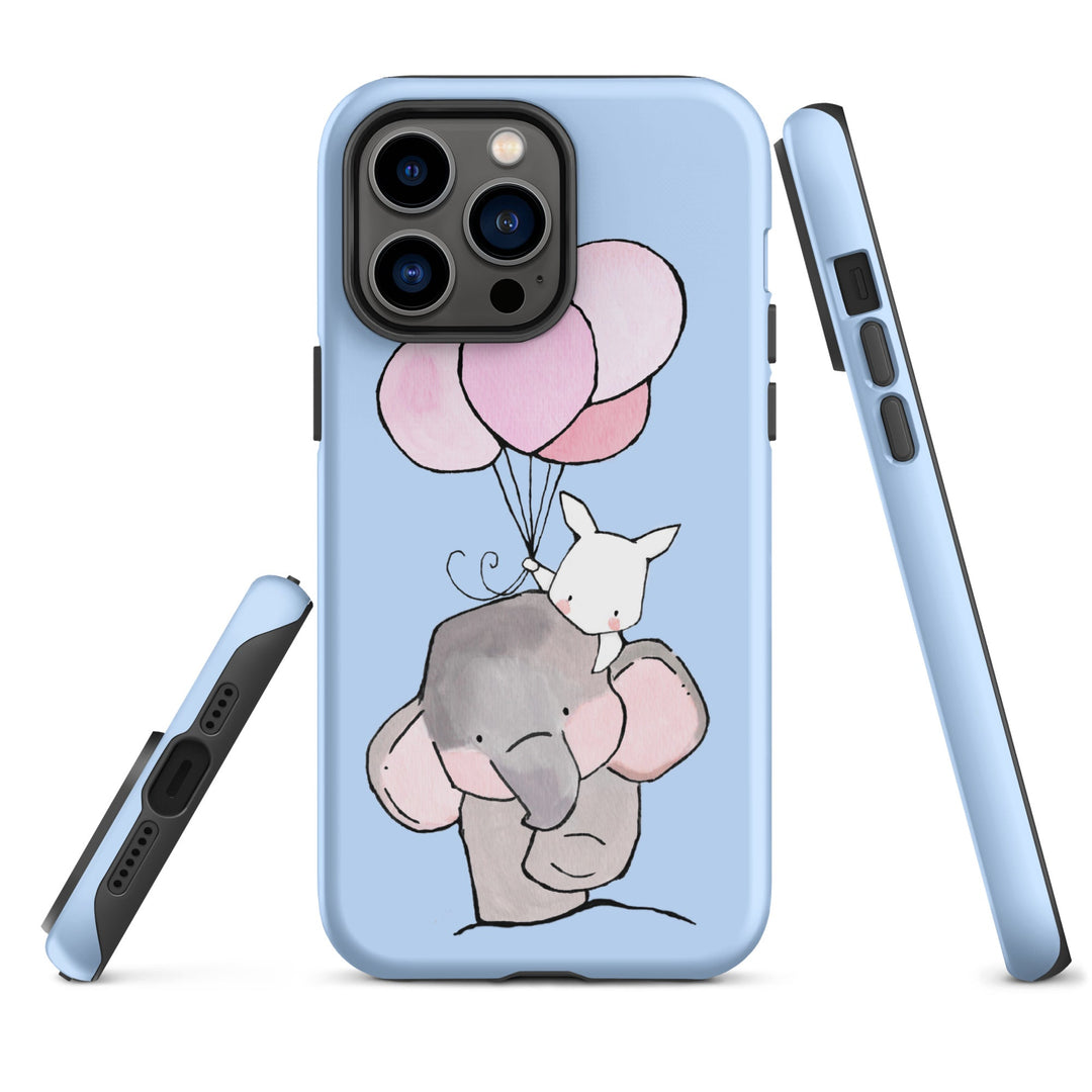 Hardcase iPhone® Handyhülle - Elefant und Hase mit Luftballon Kuratoren von artlia iPhone 14 Pro Max artlia