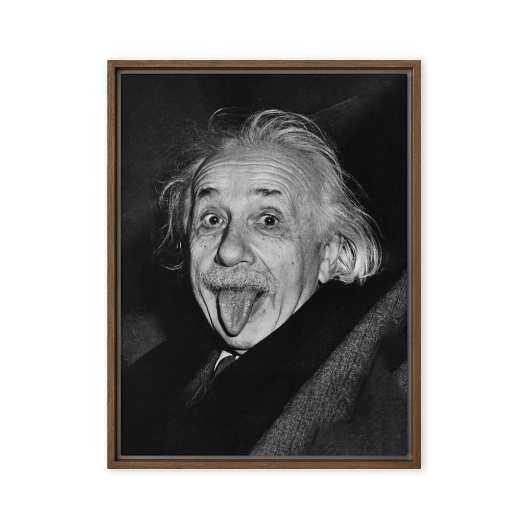 Leinwand - Albert Einstein Zunge Arthur Sasse Braun / 46x61 cm (18″×24″) artlia