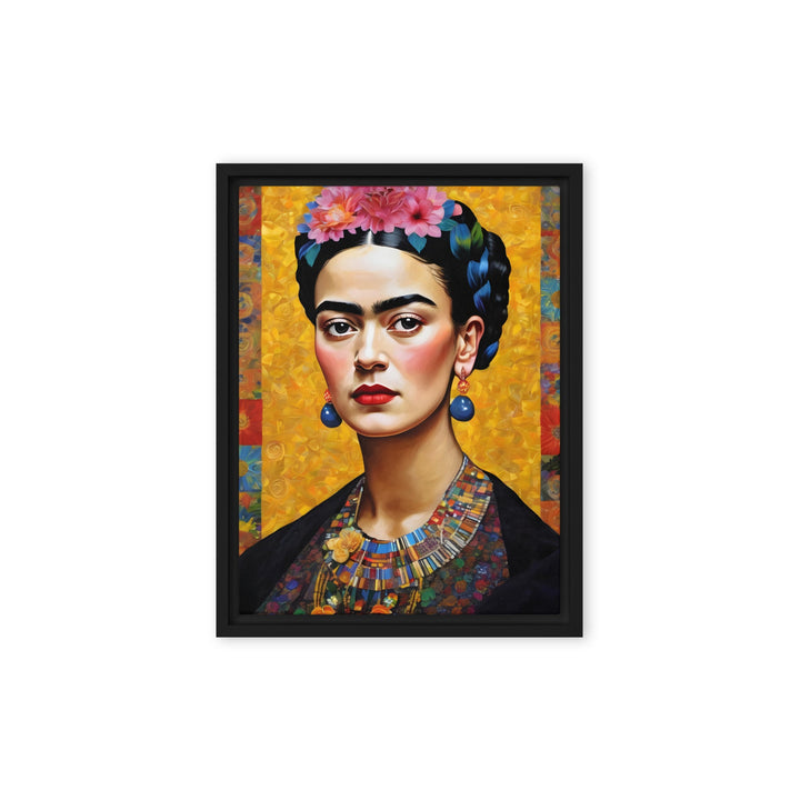 Leinwand - Frida Kahlo in the style of Gustav Klimt Kuratoren von artlia Schwarz / 31x41 cm (12″×16″) artlia