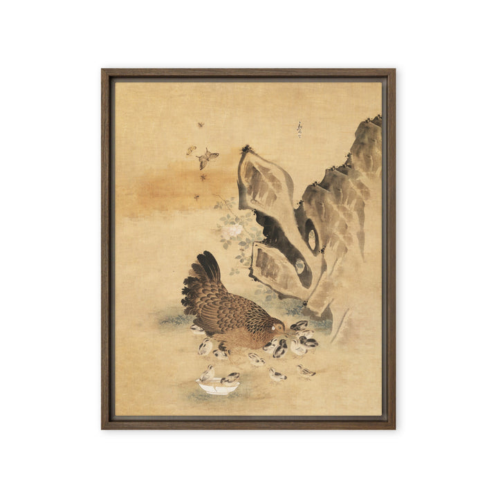 Leinwand - Henne und Küken, Byeon Sang-byeok Braun / 41x51 cm (16″×20″) artlia