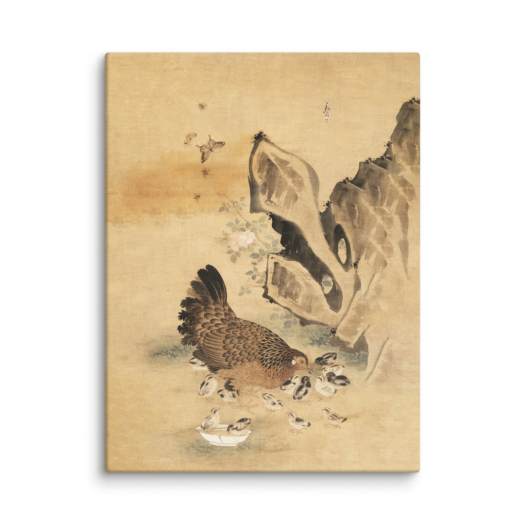 Leinwand - Henne und Küken, Byeon Sang-byeok ohne Rahmen / 31x41 cm (12″×16″) artlia
