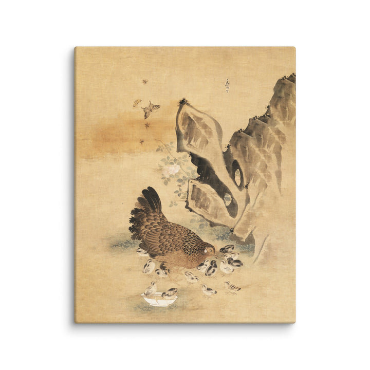 Leinwand - Henne und Küken, Byeon Sang-byeok ohne Rahmen / 41x51 cm (16″×20″) artlia