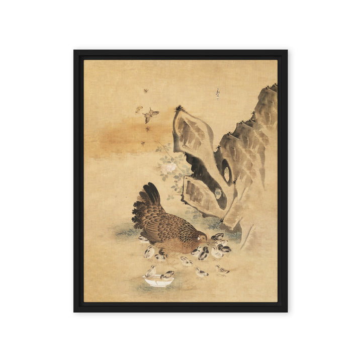 Leinwand - Henne und Küken, Byeon Sang-byeok Schwarz / 41x51 cm (16″×20″) artlia