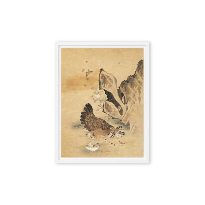 Leinwand - Henne und Küken, Byeon Sang-byeok Weiß / 31x41 cm (12″×16″) artlia