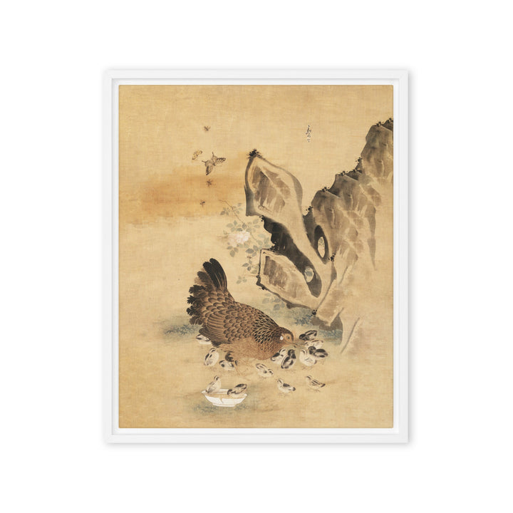 Leinwand - Henne und Küken, Byeon Sang-byeok Weiß / 41x51 cm (16″×20″) artlia