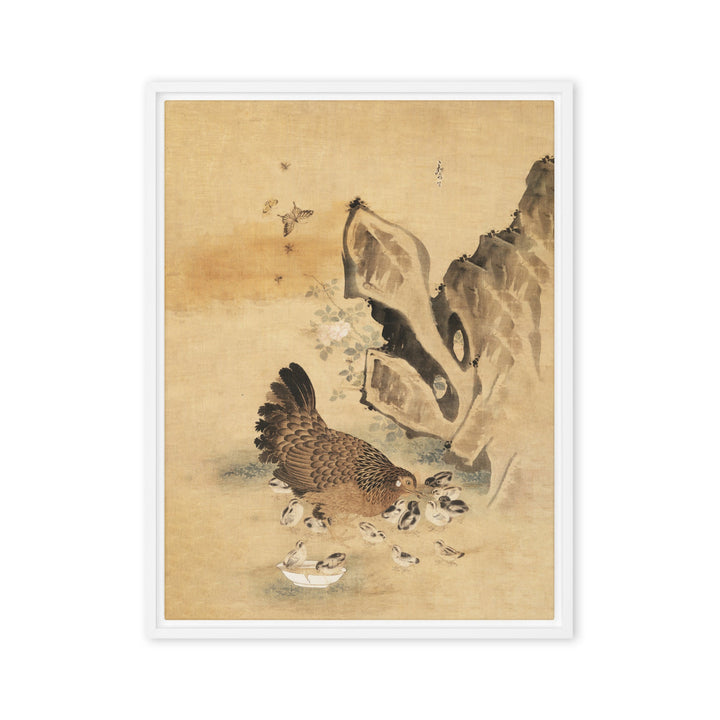 Leinwand - Henne und Küken, Byeon Sang-byeok Weiß / 46x61 cm (18″×24″) artlia