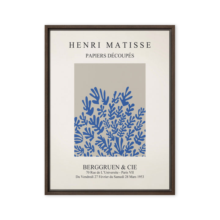 Leinwand - Henri Matisse, Papier Découpés blaue Blumen Henri Matisse Braun / 46x61 cm (18″×24″) artlia