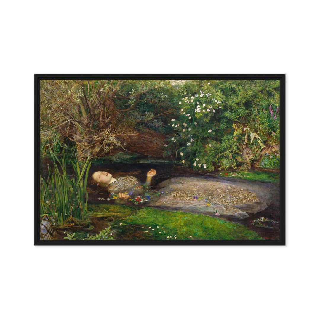 Leinwand - John Everett Millais, Ophelia John Everett Millais Schwarz / 51x76 cm (20″×30″) artlia