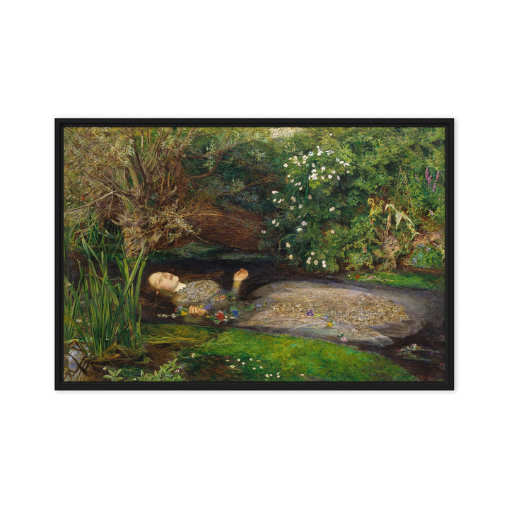 Leinwand - John Everett Millais, Ophelia John Everett Millais Schwarz / 61x91 cm (24″×36″) artlia