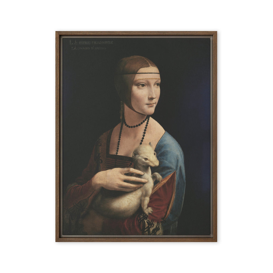 Leinwand - Leonardo da Vinci, Dame mit dem Hermelin Leonardo da Vinci Braun / 46x61 cm (18″×24″) artlia