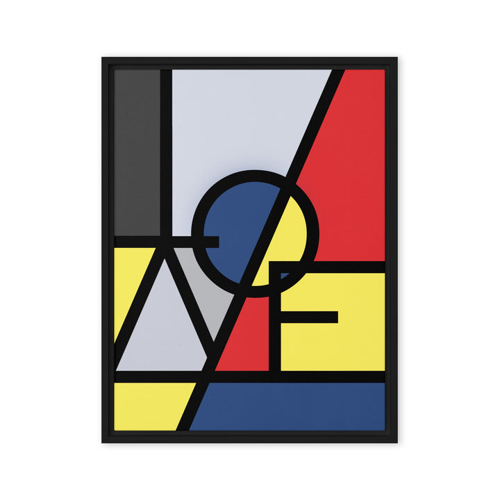 Leinwand - "LOVE" im Stil von Mondrian Kuratoren von artlia Schwarz / 46x61 cm (18″×24″) artlia