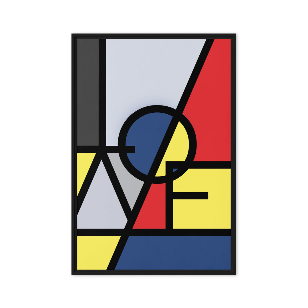 Leinwand - "LOVE" im Stil von Mondrian Kuratoren von artlia Schwarz / 61x91 cm (24″×36″) artlia