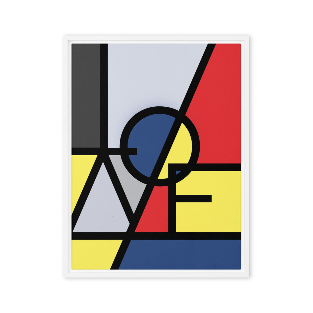 Leinwand - "LOVE" im Stil von Mondrian Kuratoren von artlia Weiß / 46x61 cm (18″×24″) artlia