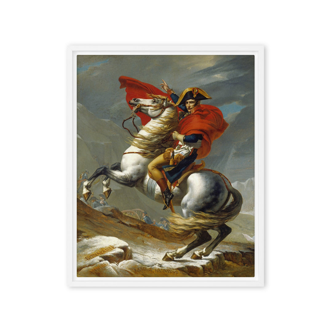 Leinwand - Napoleon Crossing the Alps Jacques-Louis David Weiß / 41x51 cm (16″×20″) artlia